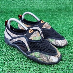 Realtree Water Shoes Kids Size 12 Camo Black Orange Mesh Slip On Aqua Socks